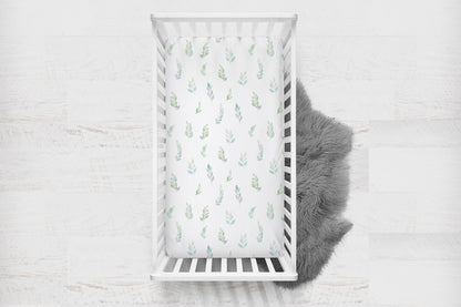 Botanical Crib Sheet, Greenery Nursery Bedding