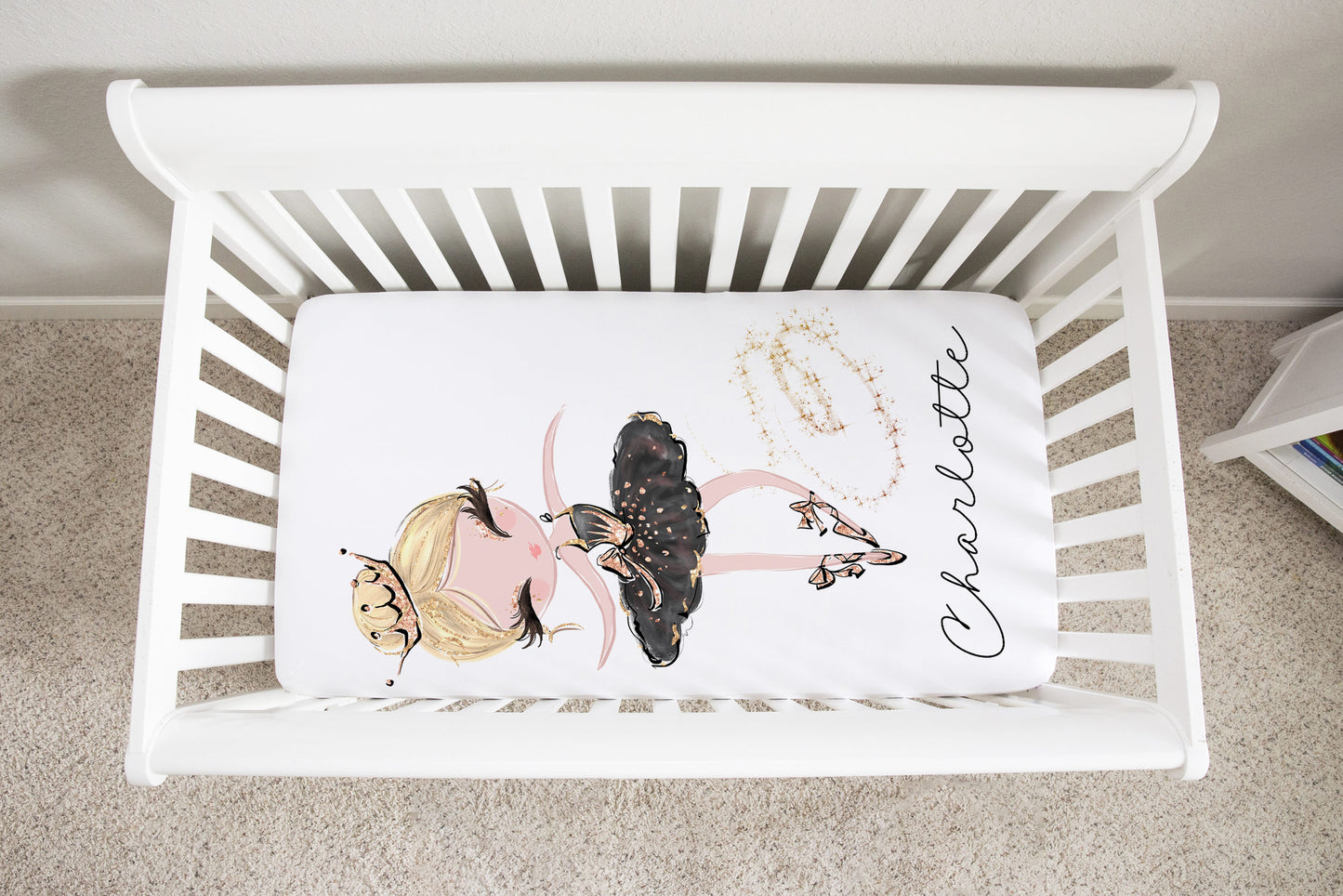 Ballerina Personalized Crib Sheet, Ballet Nursery Bedding - Sweet Ballet