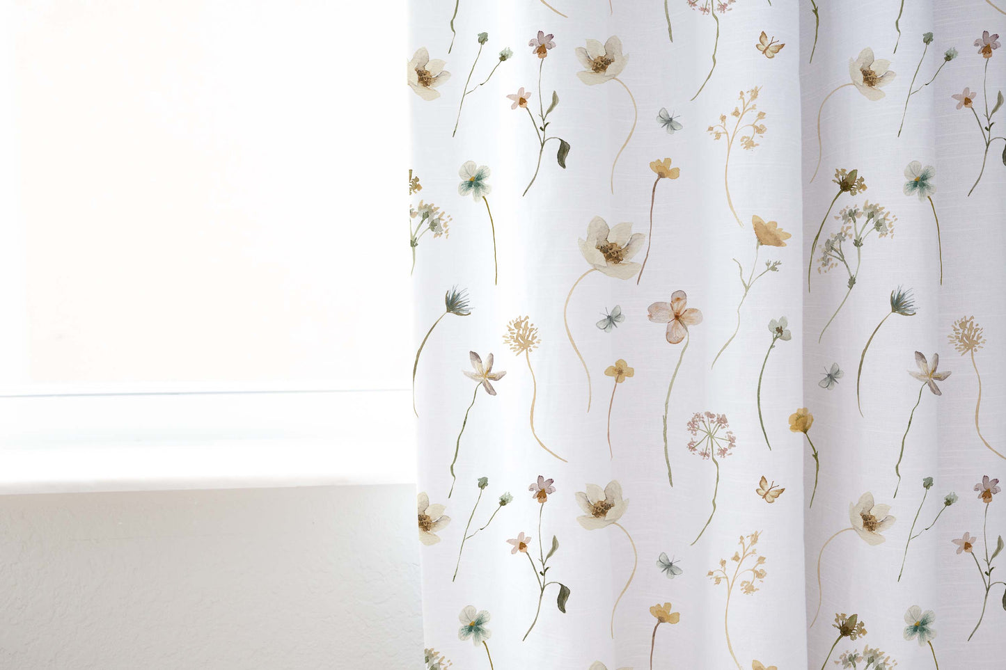 Wildflower curtains, Wild Flowers Nursery Decor - Mustard Wildflowers