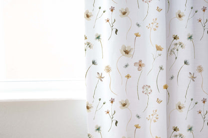 Wildflower curtains, Wild Flowers Nursery Decor - Mustard Wildflowers