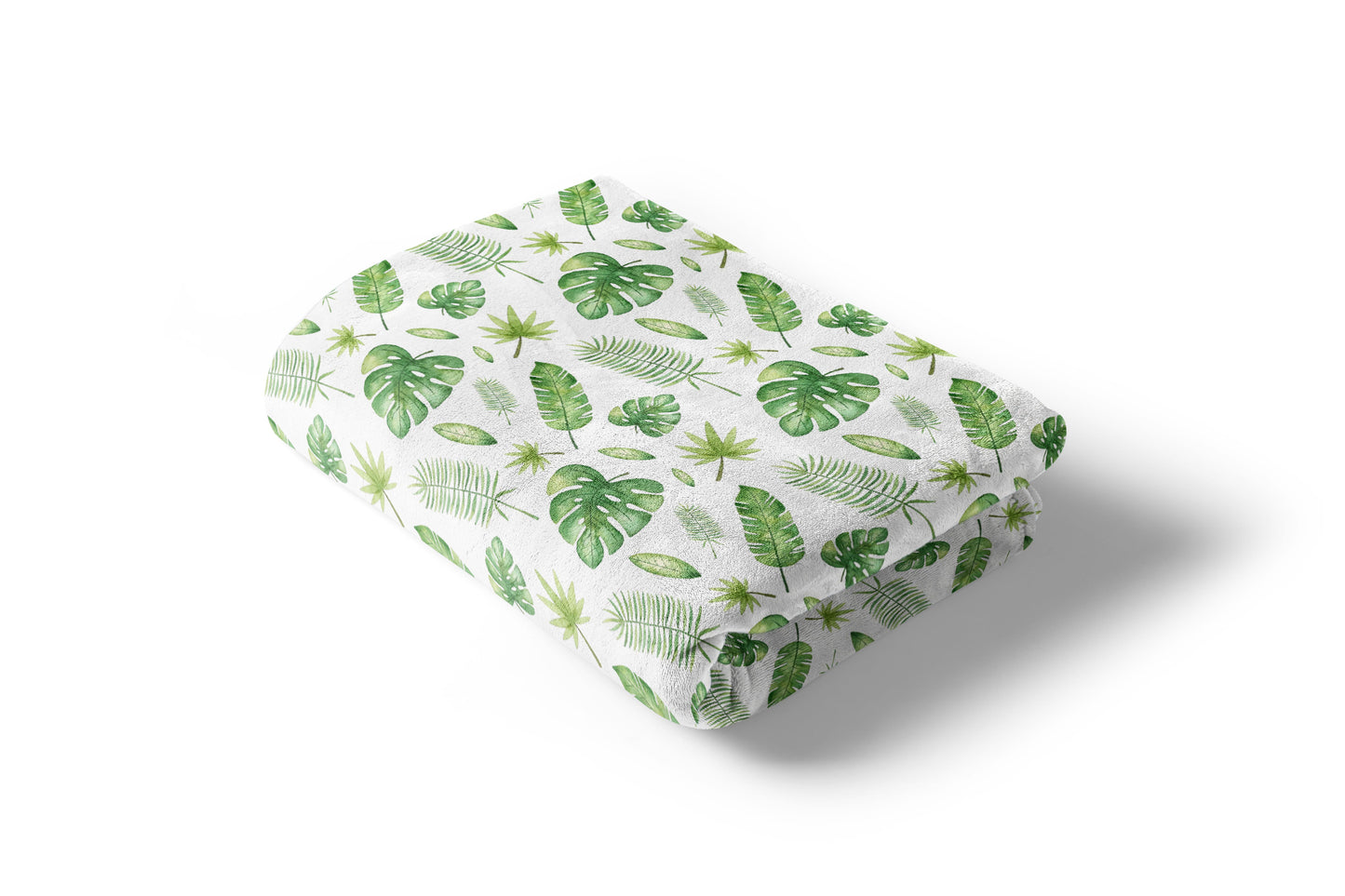 Tropical Leaves Minky Blanket, Jungle Nursery Bedding - Safari Explorer