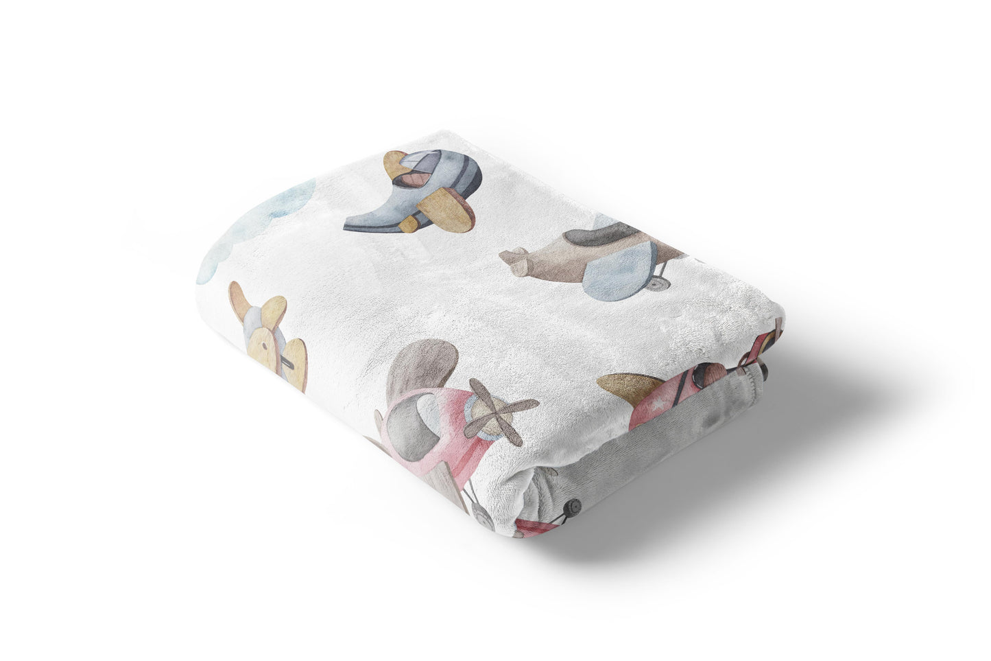 Airplanes Minky Blanket, Airplane Nursery Bedding - Little Aviator