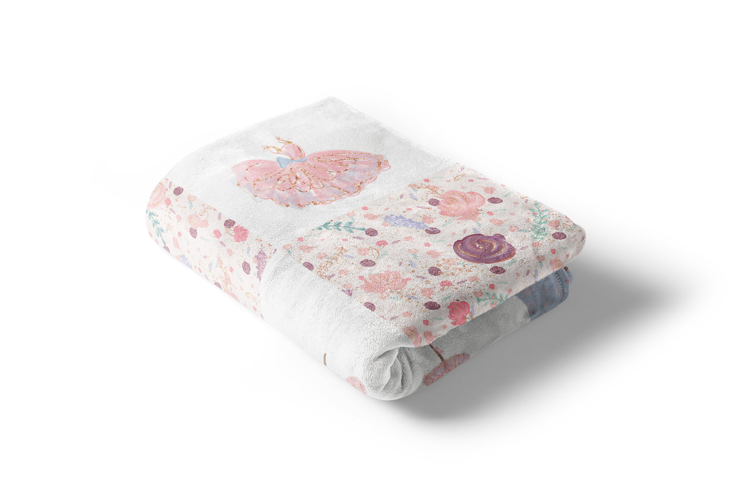 Ballerina Minky Blanket Checkered, Ballet Nursery Bedding - Sweet Ballet