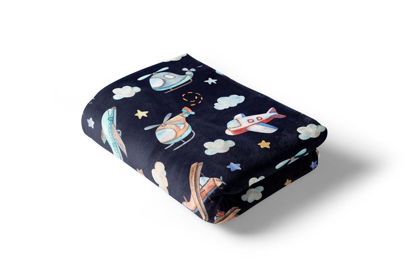 Airplane baby blanket, Airplanes nursery bedding - Night Flight