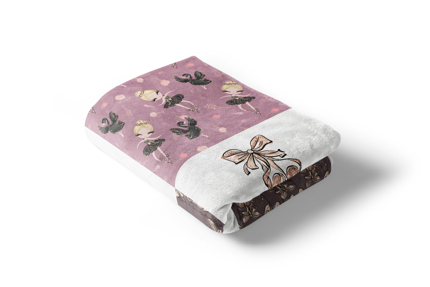 Black Swan Ballerina Minky Blanket, Ballet Nursery Bedding - Sweet Ballet