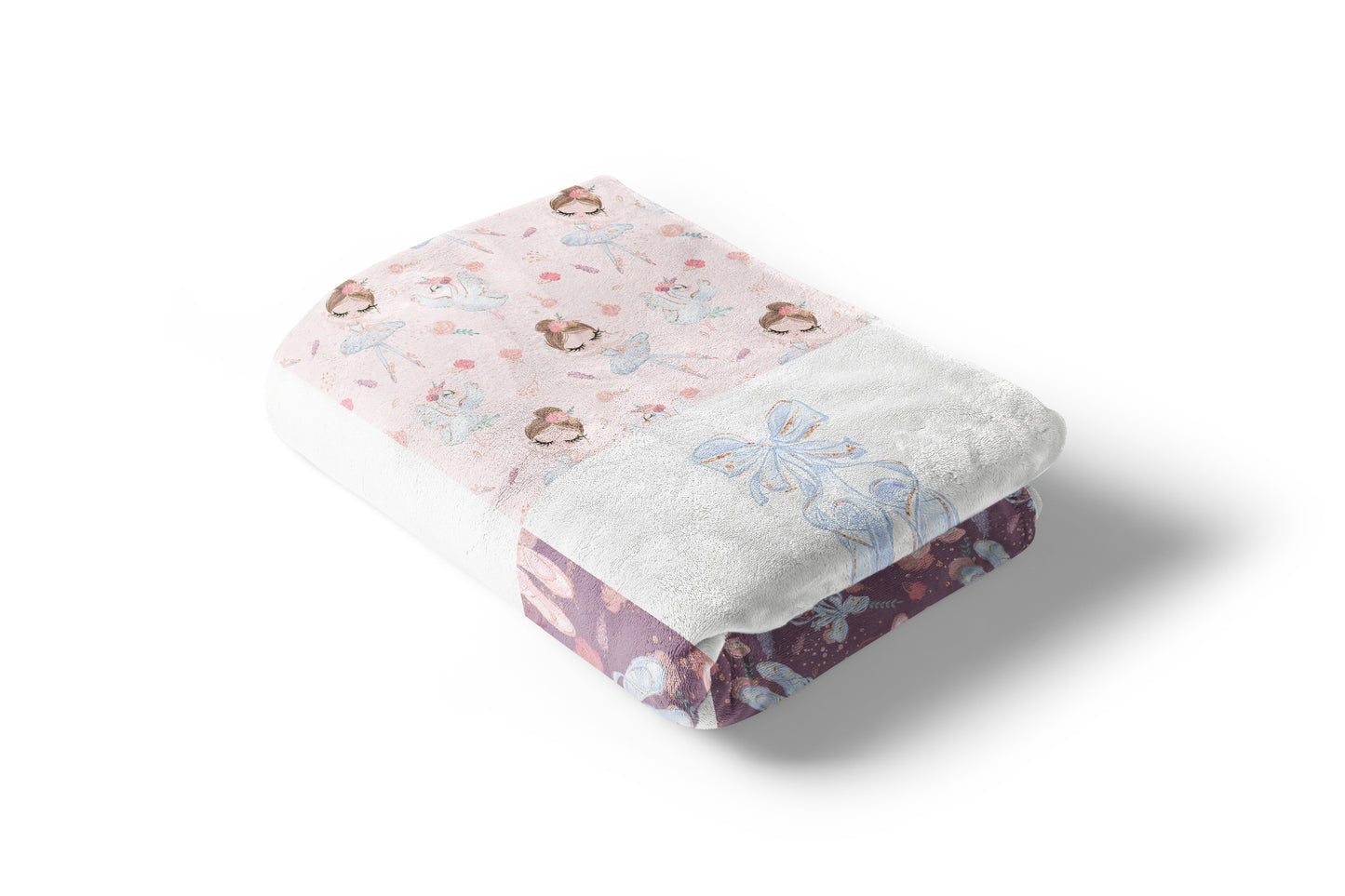 Lavender Ballerina Minky Blanket Checkered, Ballet Nursery Bedding - Sweet Ballet