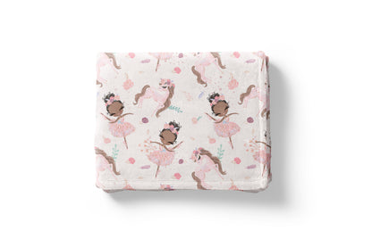 Ballerina Minky Blanket, Ballet Nursery Bedding - Sweet Ballet