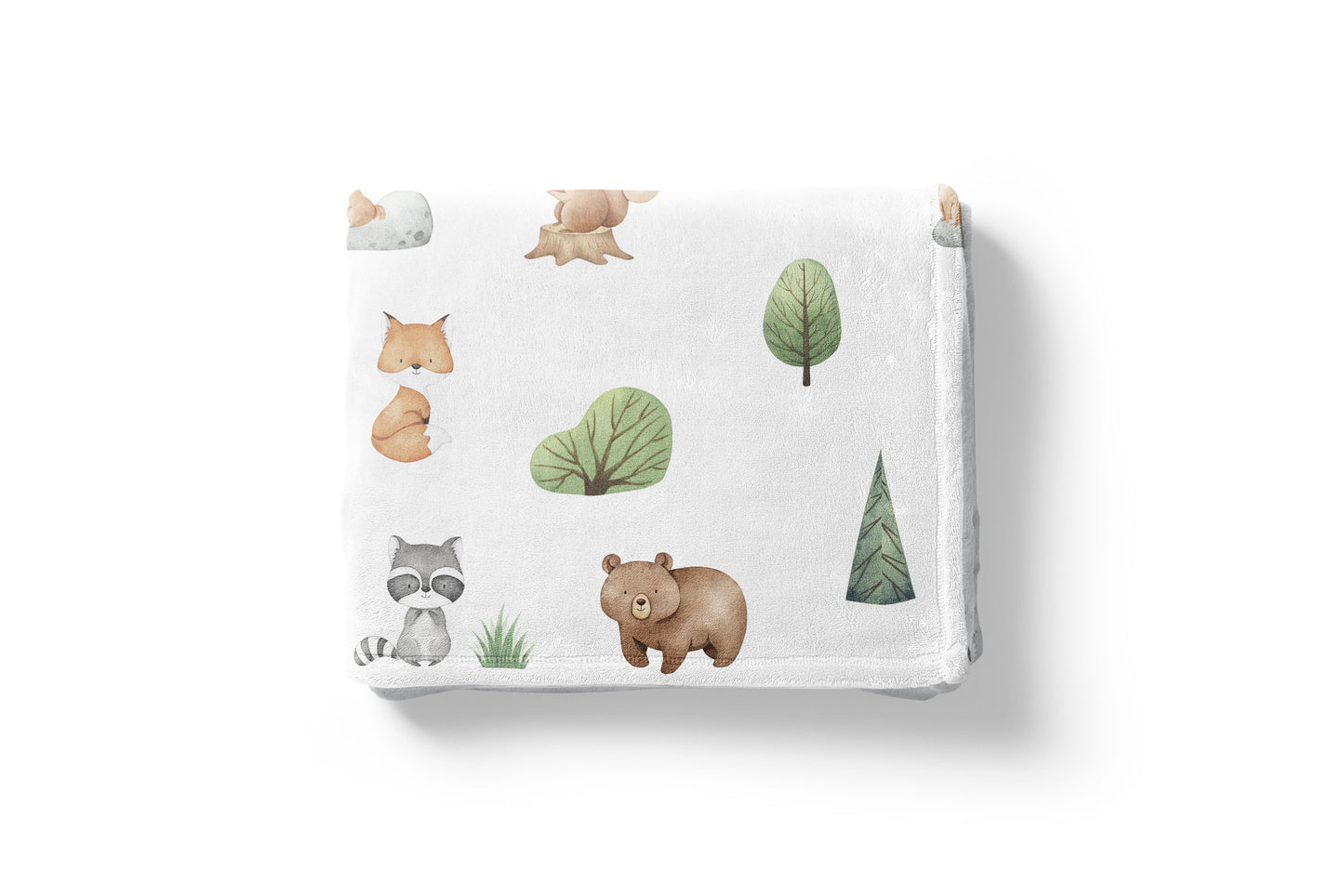 Woodland Animals Minky Blanket, Woodland Nursery Bedding - Tiny Woodland