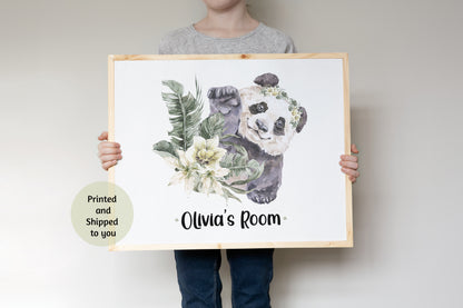 Personalized Safari Wall Art, Jungle Nursery Print Unframed