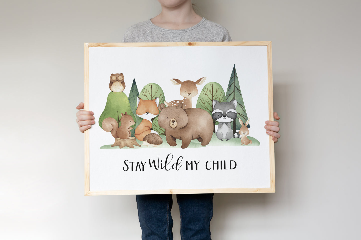 Stay Wild my Child, PRINTABLE Woodland Wall Art, Woodland Nursery Print - Tiny Woodland