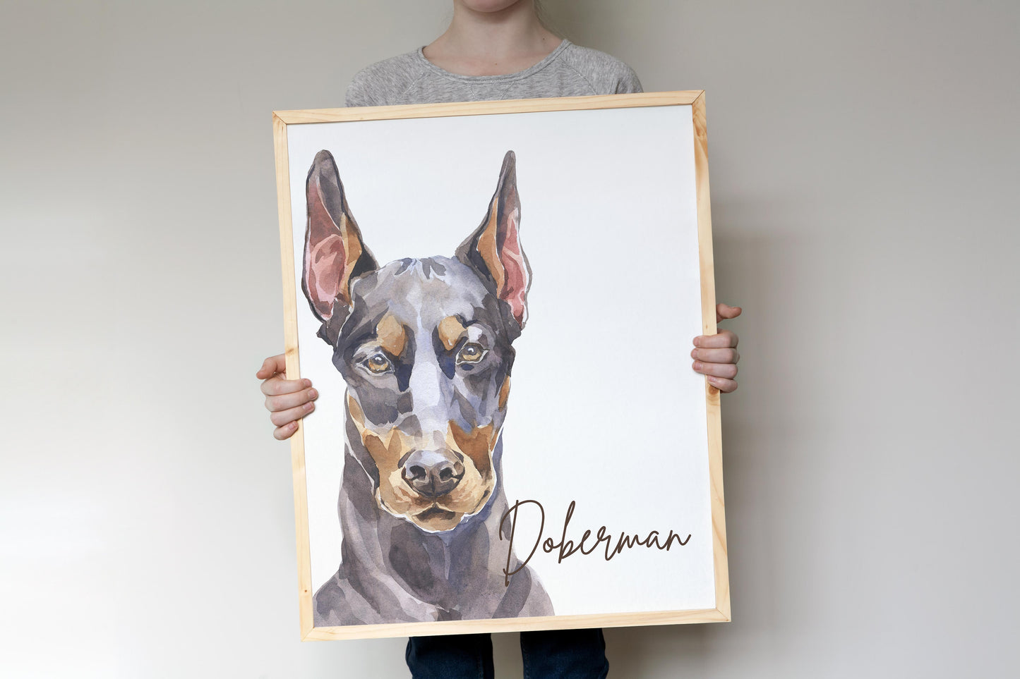 Doberman Pinscher Wall Art, Dog Nursery Print