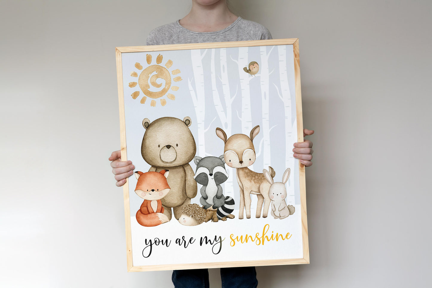 You are my sunshine, PRINTABLE Forest Wall Art, Woodland Nursery Print