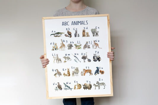 PRINTABLE Alphabet Wall Art, Animals Nursery Print