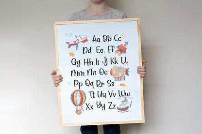 PRINTABLE Transportation Alphabet Wall Art, Abc Nursery Print