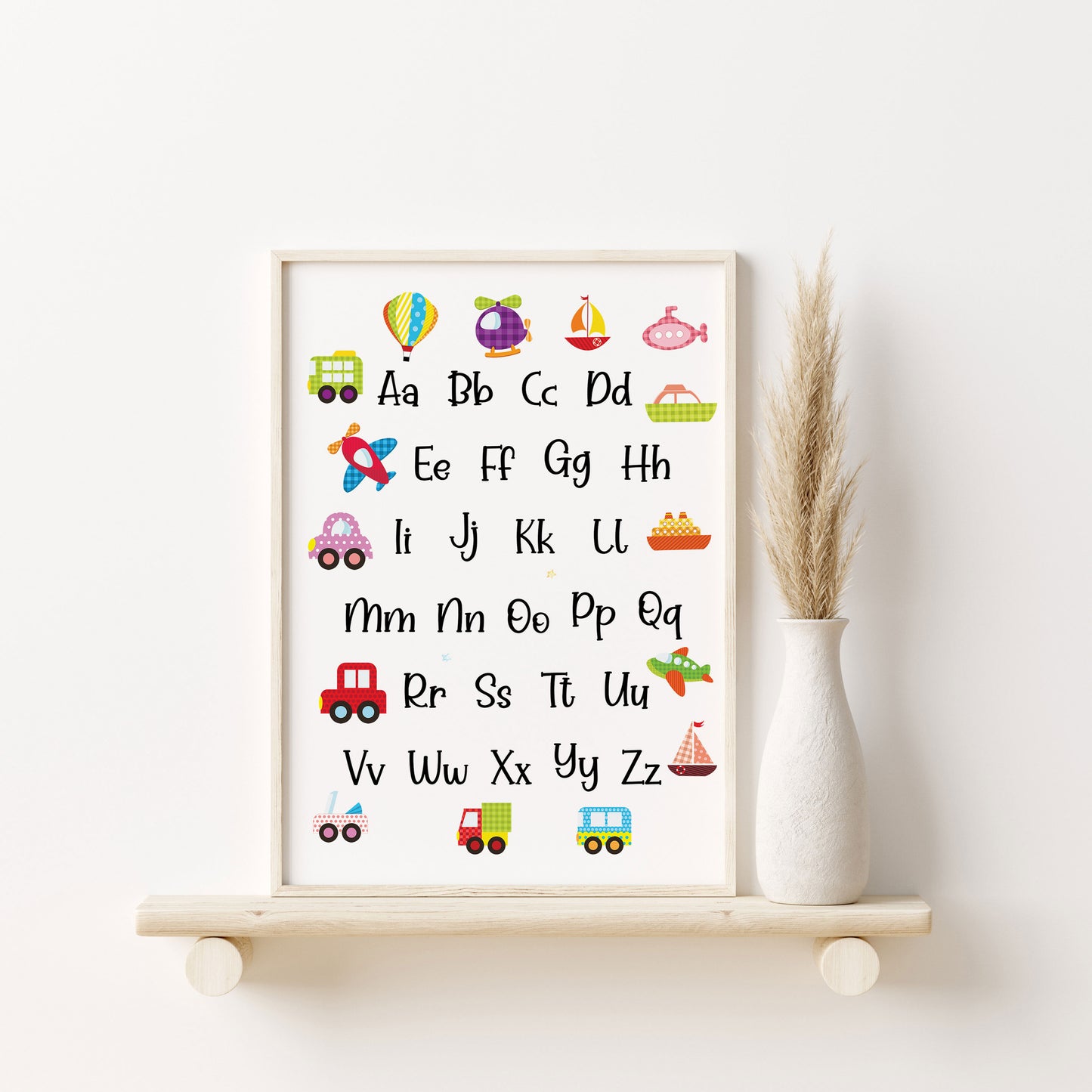 PRINTABLE Alphabet Wall Art, Transportation Nursery Print