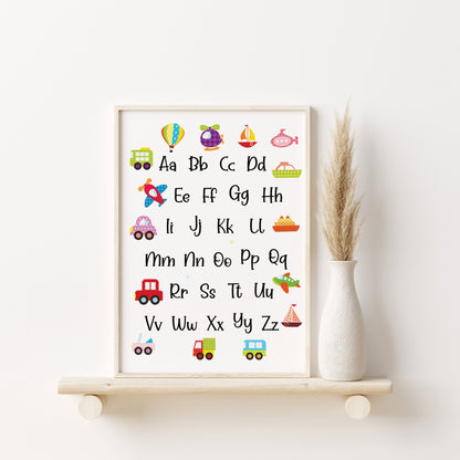 PRINTABLE Alphabet Wall Art, Transportation Nursery Print