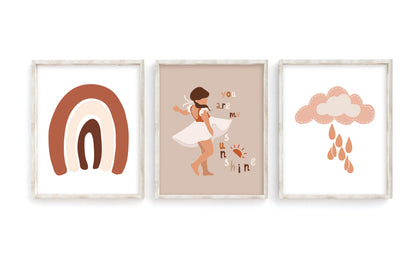 You are my Sunshine Wall Art, Abstract Nursery Prints set of 3