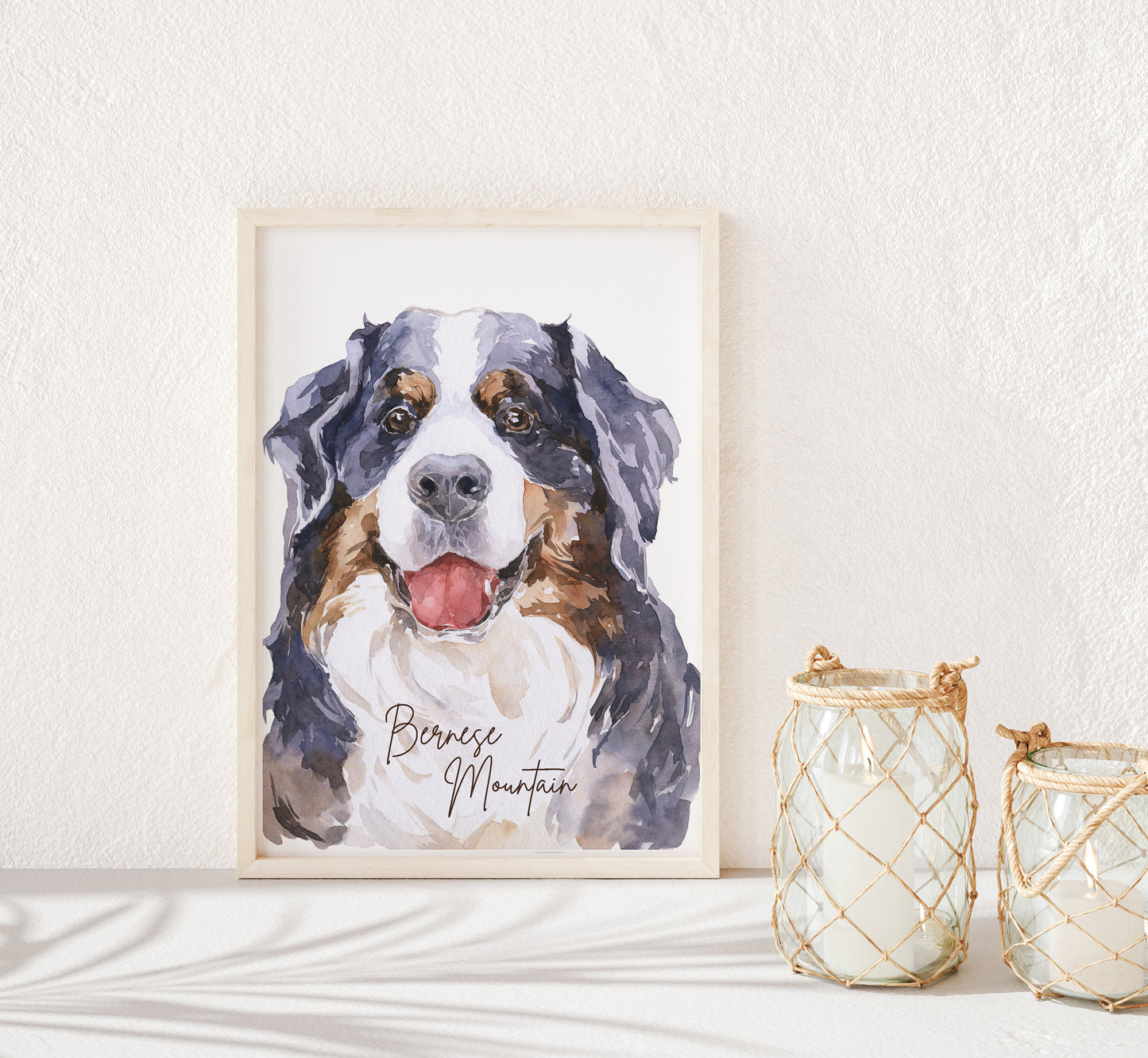 Bernese Mountain Dog PRINTABLE Puppy Wall Art, Dog Nursery Print