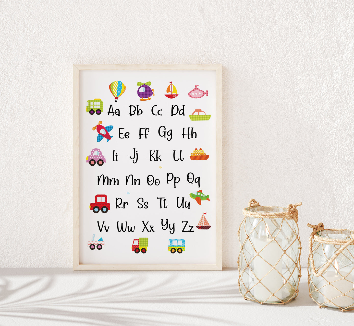 PRINTABLE Alphabet Wall Art, Transportation Nursery Print