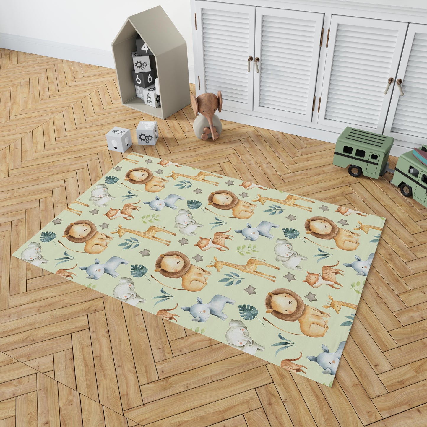 Safari Nursery Rug, Jungle Kids Room Decor - Baby Africa