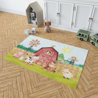 Farm Animals Rug, Neutral Nursery Decor - Morgan's Farm