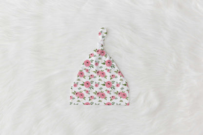 Pink Floral Personalized Baby Swaddle Set, Floral Bear Hospital Baby Girl Blanket - Beary Pink