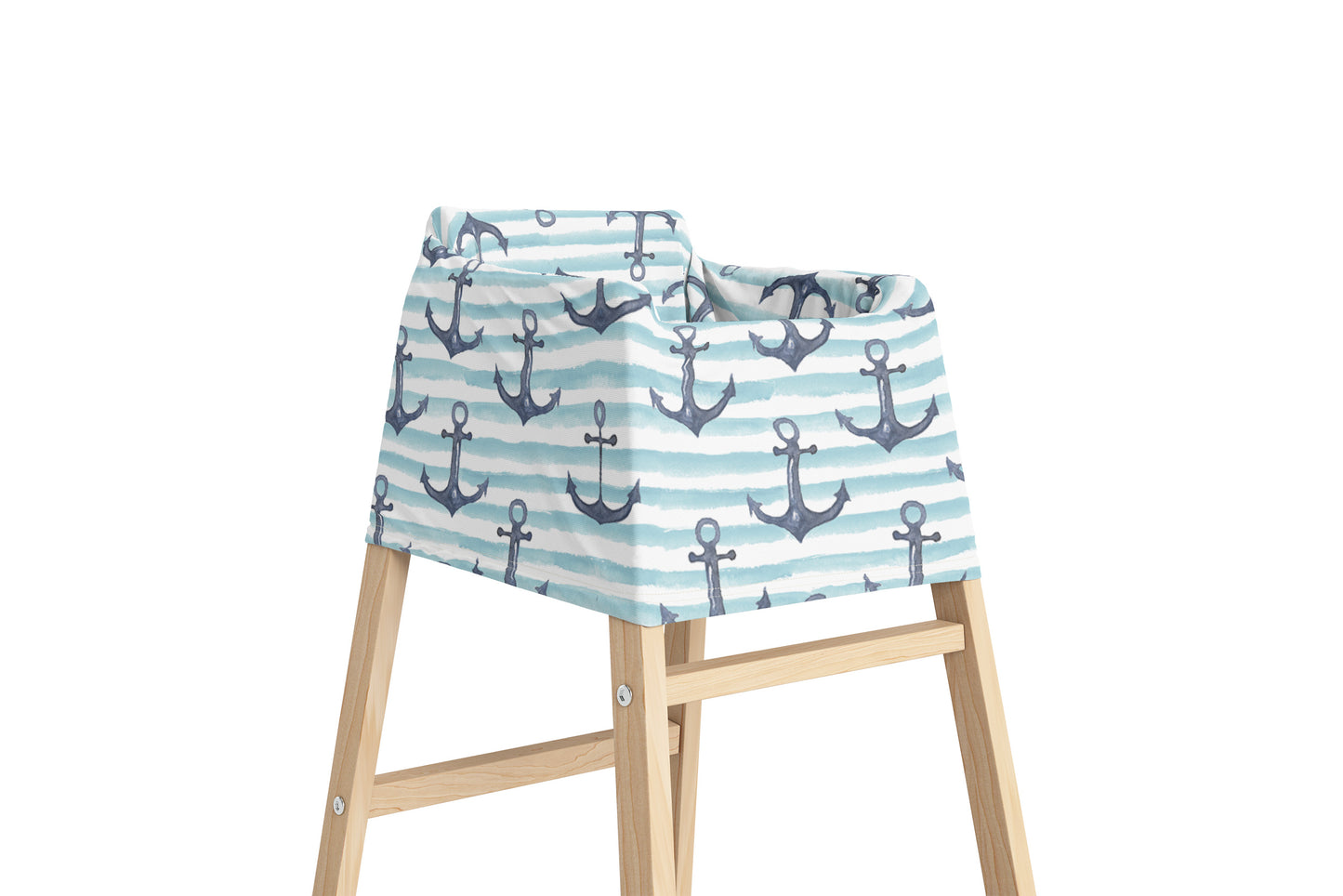 Stripped Anchor Car Seat Cover, Nautical Nursing Cover -  Nautical Blue