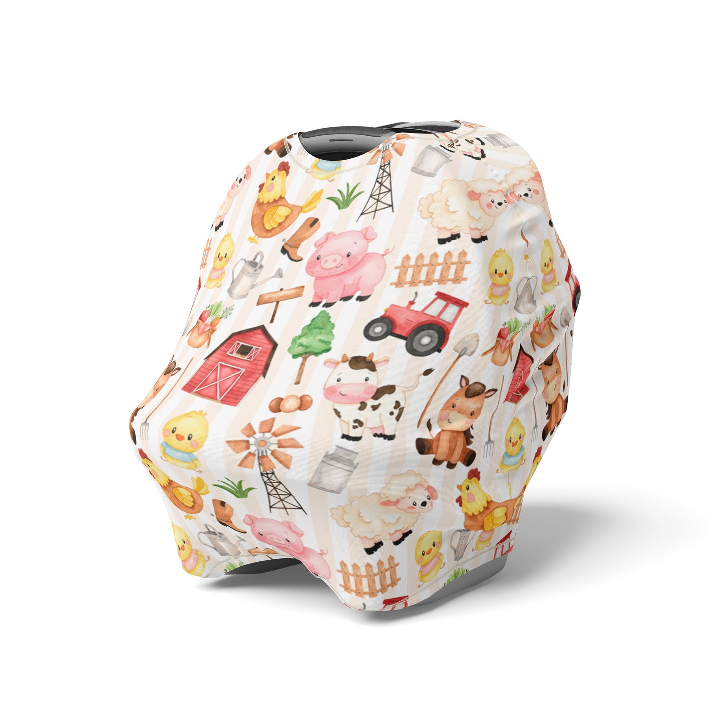 Farm Animals Car Seat Cover, Neutral Baby Nursing Covers - Morgans Farm