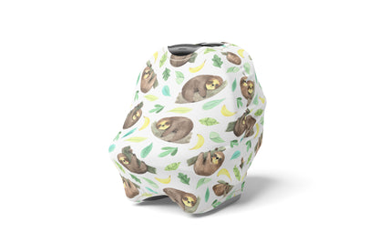 Little Sloth Car Seat Cover, Tropical Nursing Cover