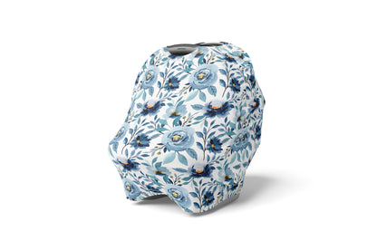 Indigo Blue Floral Car Seat Cover, Floral Nursing Cover