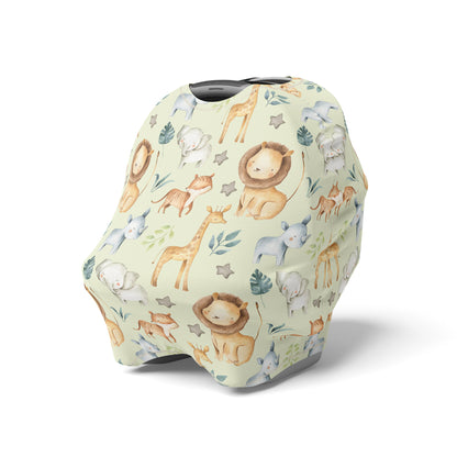 Safari Car Seat Cover. Jungle Nursing Cover - Baby Africa