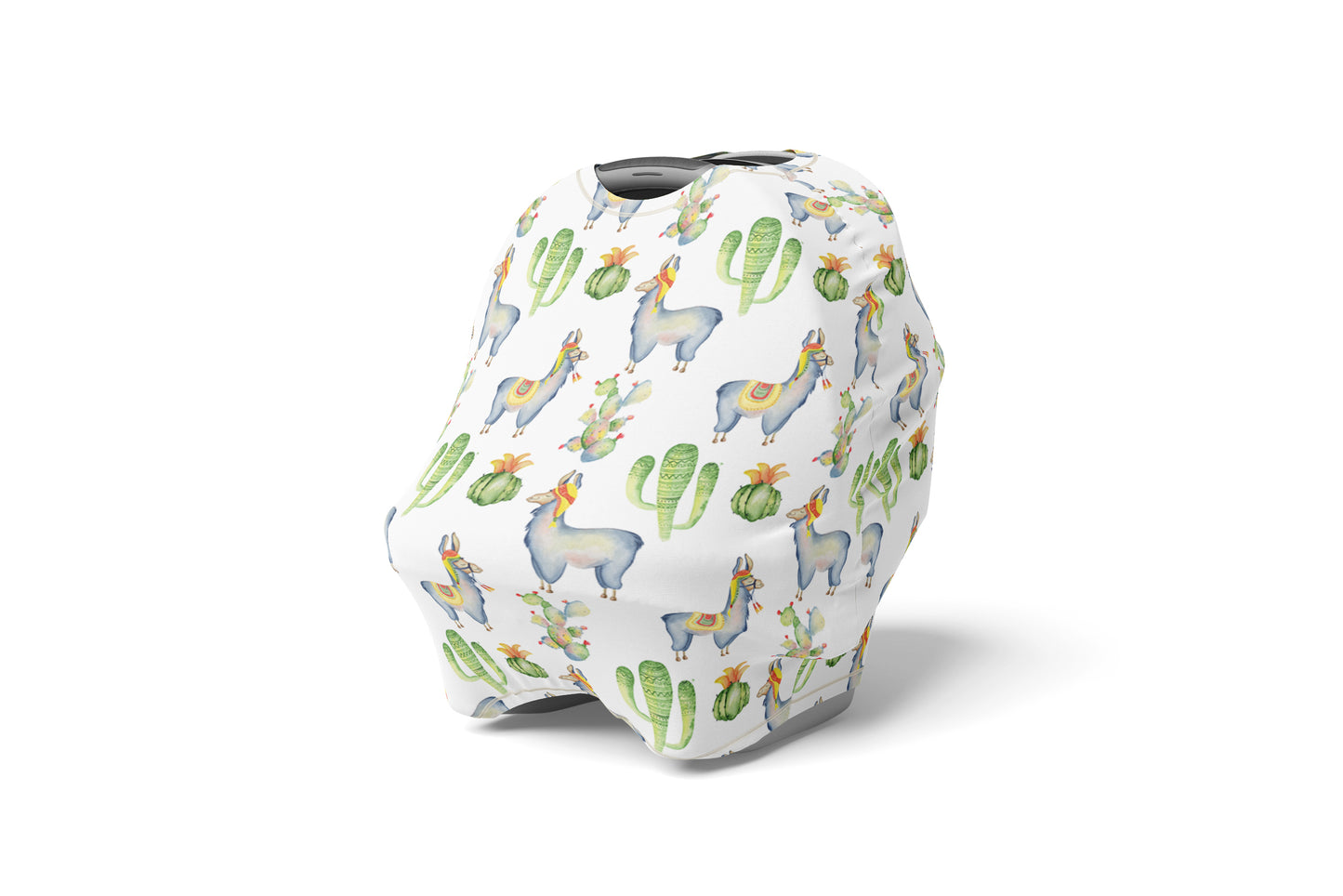 Llama and Cactus Car Seat Cover, Alphaca Nursing Cover