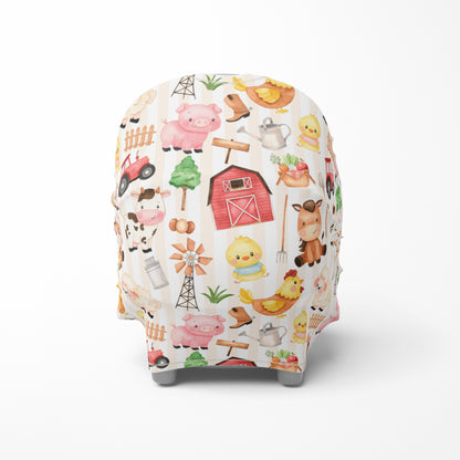 Farm Animals Car Seat Cover, Neutral Baby Nursing Covers - Morgans Farm