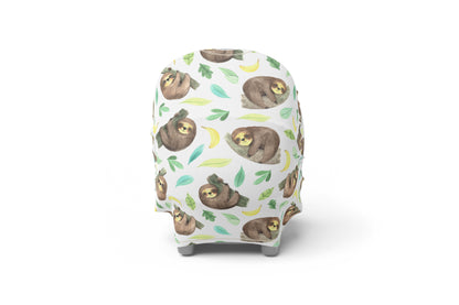 Little Sloth Car Seat Cover, Tropical Nursing Cover