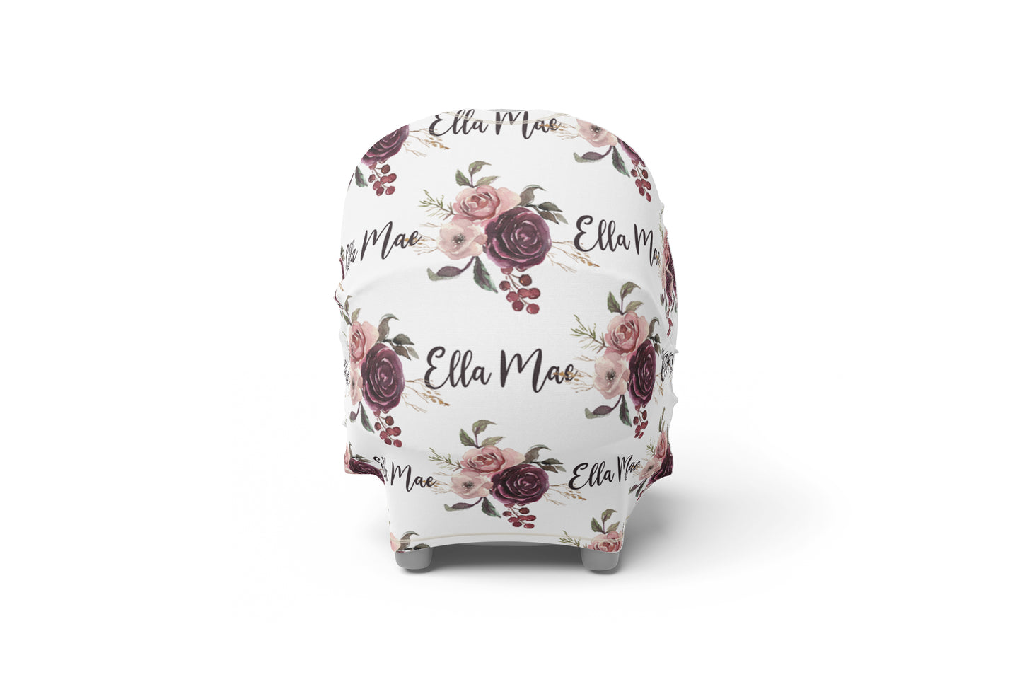 Roses Personalized Car seat Cover, Floral Nursing Cover - Rose Bloom