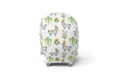 Llama and Cactus Car Seat Cover, Alphaca Nursing Cover