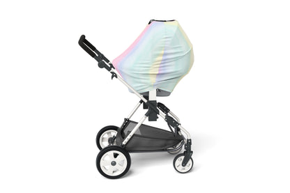 Stripes Car Seat Cover, Rainbow Nursing Cover