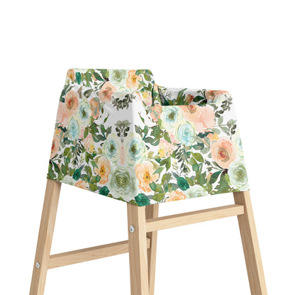 Floral Car Seat Cover, Baby Girl Nursing Cover - Peach Mint Garden