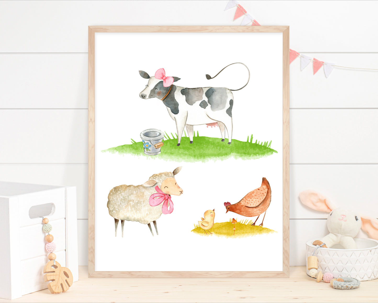 Girl Farm Wall Art, Farm Nursery Prints set of 3 - Farm Sweet Farm