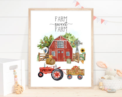 Farm sweet farm, PRINTABLE Farm Wall Art, Farmhouse Nursery Print