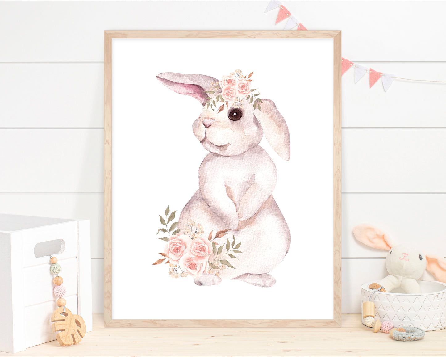 Bunny Wall Art, Woodland Nursery Prints set of 2