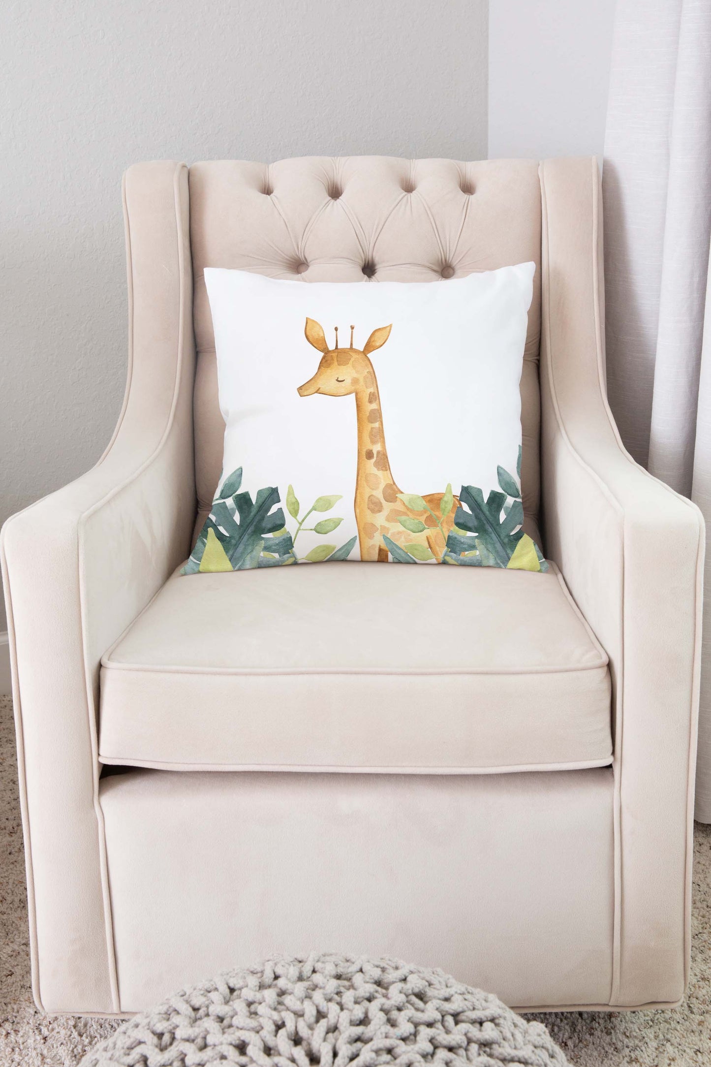 Giraffe Nursery Pillow, Safari Nursery Decor , Baby Africa