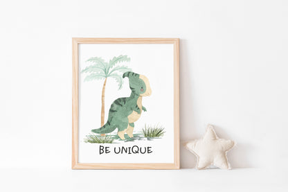 Dinosaur Wall Art, Dino Nursery Prints set of 3 - Prehistoric Friends