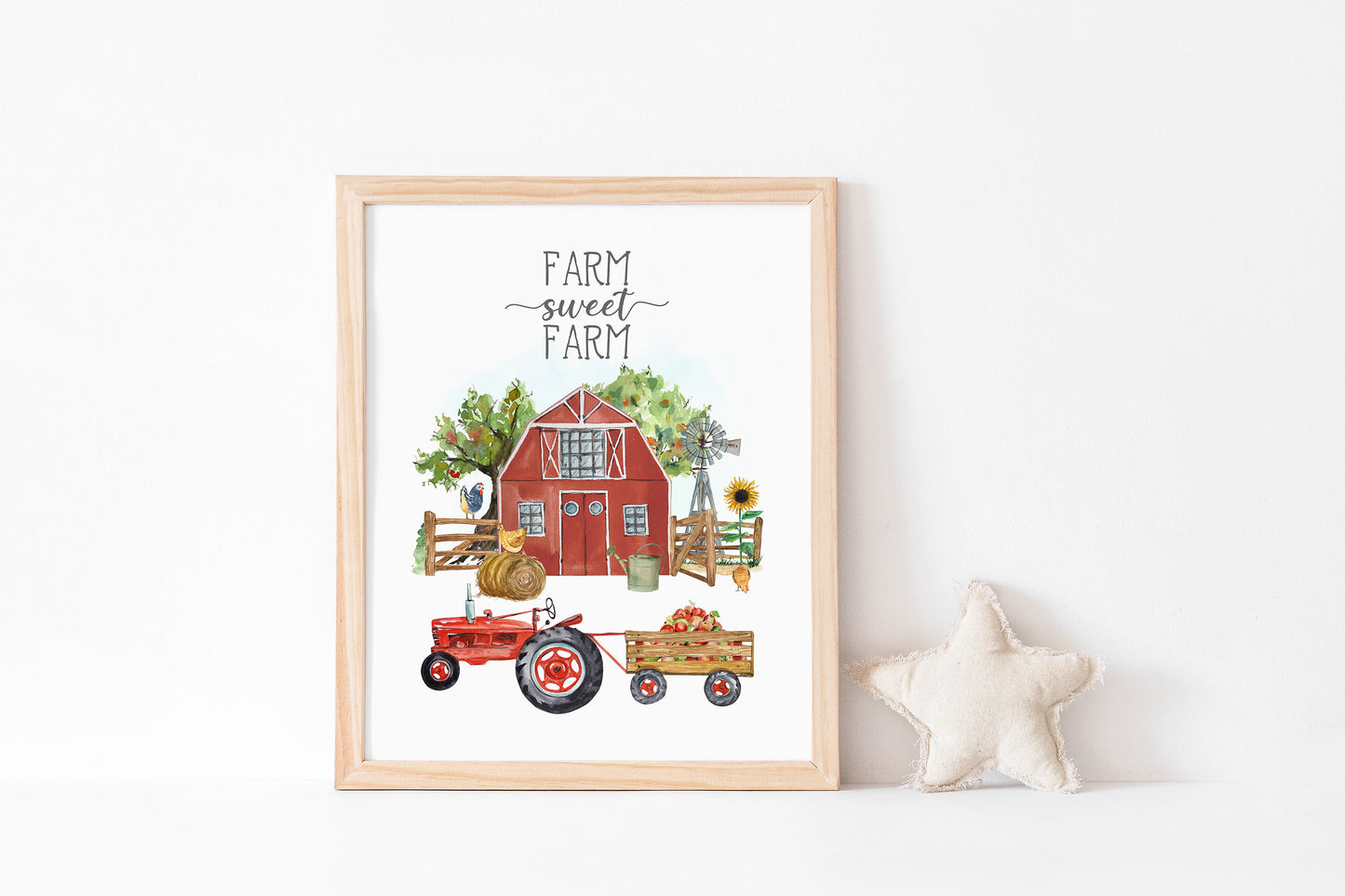 Farm sweet farm, PRINTABLE Farm Wall Art, Farmhouse Nursery Print