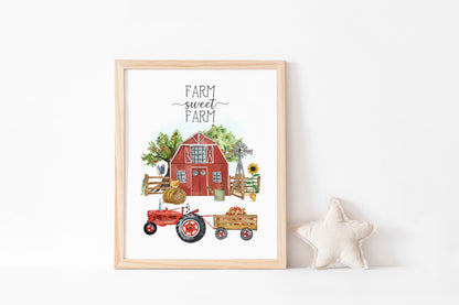 Farm sweet farm, PRINTABLE Farm Wall Art, Farmhouse Nursery Print