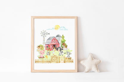 Farm Animals Wall Art, Farm Nursery Print - Farm Babies