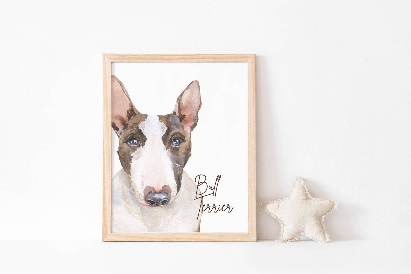 Bull Terrier Dog Wall Art, Dog Nursery Print