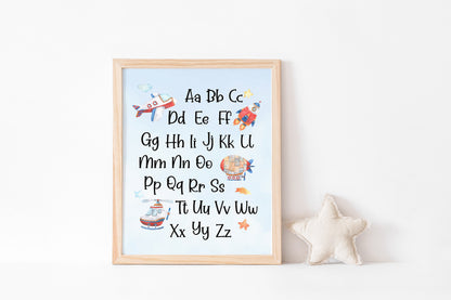 PRINTABLE Transportation Alphabet Wall Art, Abc Nursery Print