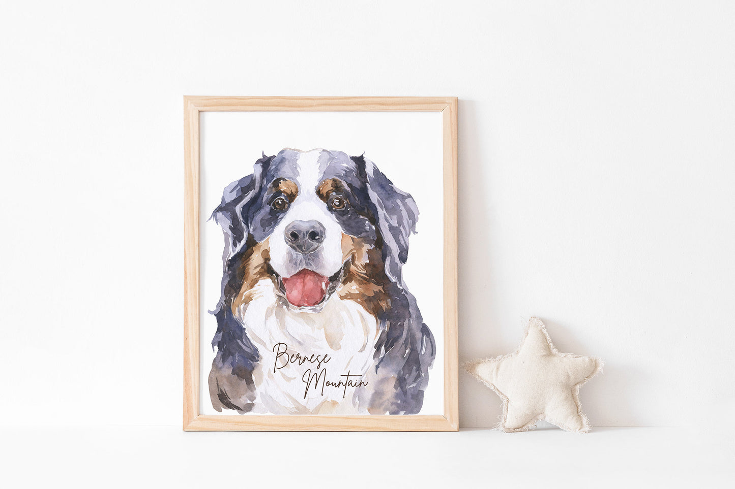 Bernese Mountain Dog PRINTABLE Puppy Wall Art, Dog Nursery Print