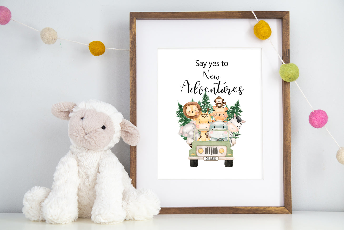 Say Yes To New Adventures, PRINTABLE Safari Wall Art, Jungle Theme Nursery Print - Safari Explorer